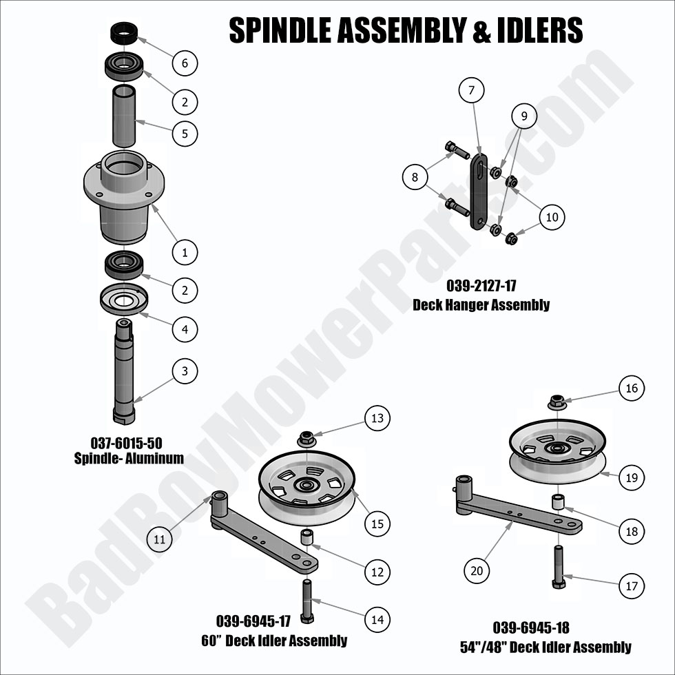 2019 Maverick - Spindle Assembly and Idlers